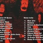 Le texte musical SCOURGED CENTURIES de KRISIUN est également présent dans l'album Works of carnage (2003)