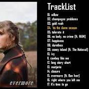 Le texte musical CHAMPAGNE PROBLEMS de TAYLOR SWIFT est également présent dans l'album Evermore (2020)