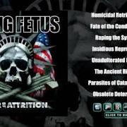 Le texte musical PARASITES OF CATASTROPHE de DYING FETUS est également présent dans l'album War of attrition (2007)